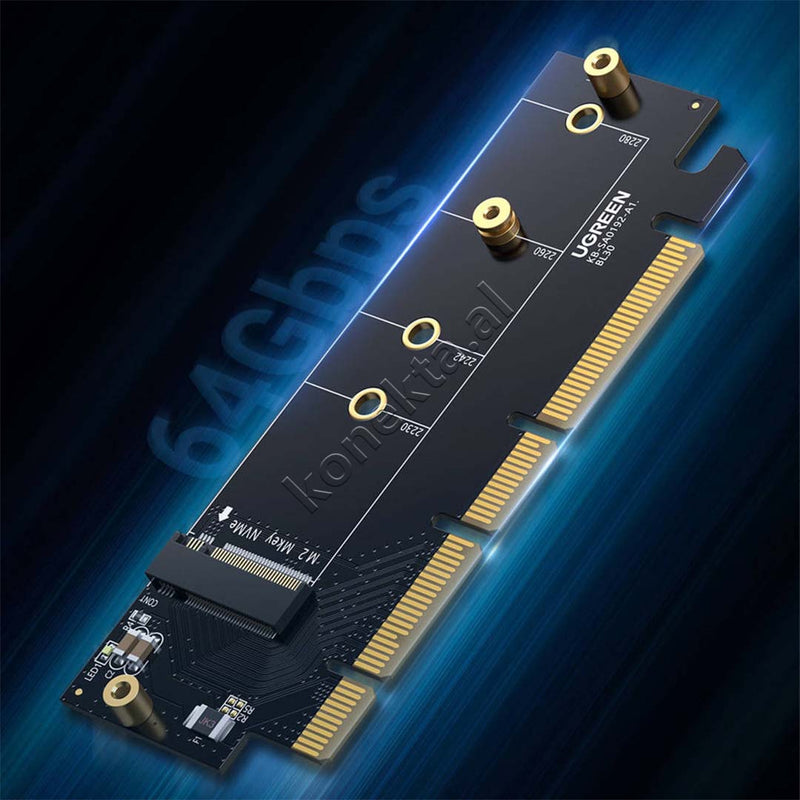 Adaptor PCIe Per SSD M.2 NVMe Me Shpejtesi 64Gbps Ugreen
