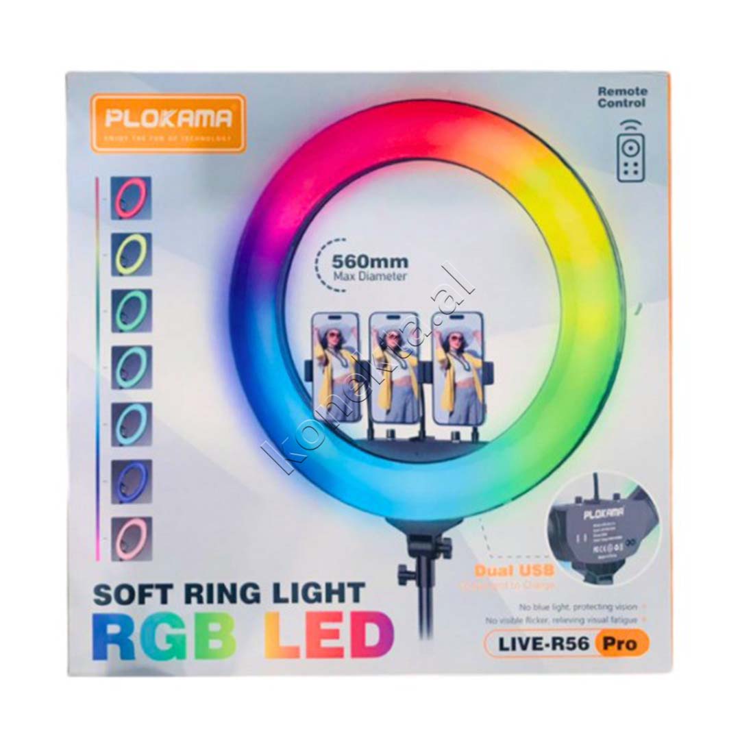 Drite Rrethore Profesionale RGB Ring Light Plokama 56cm