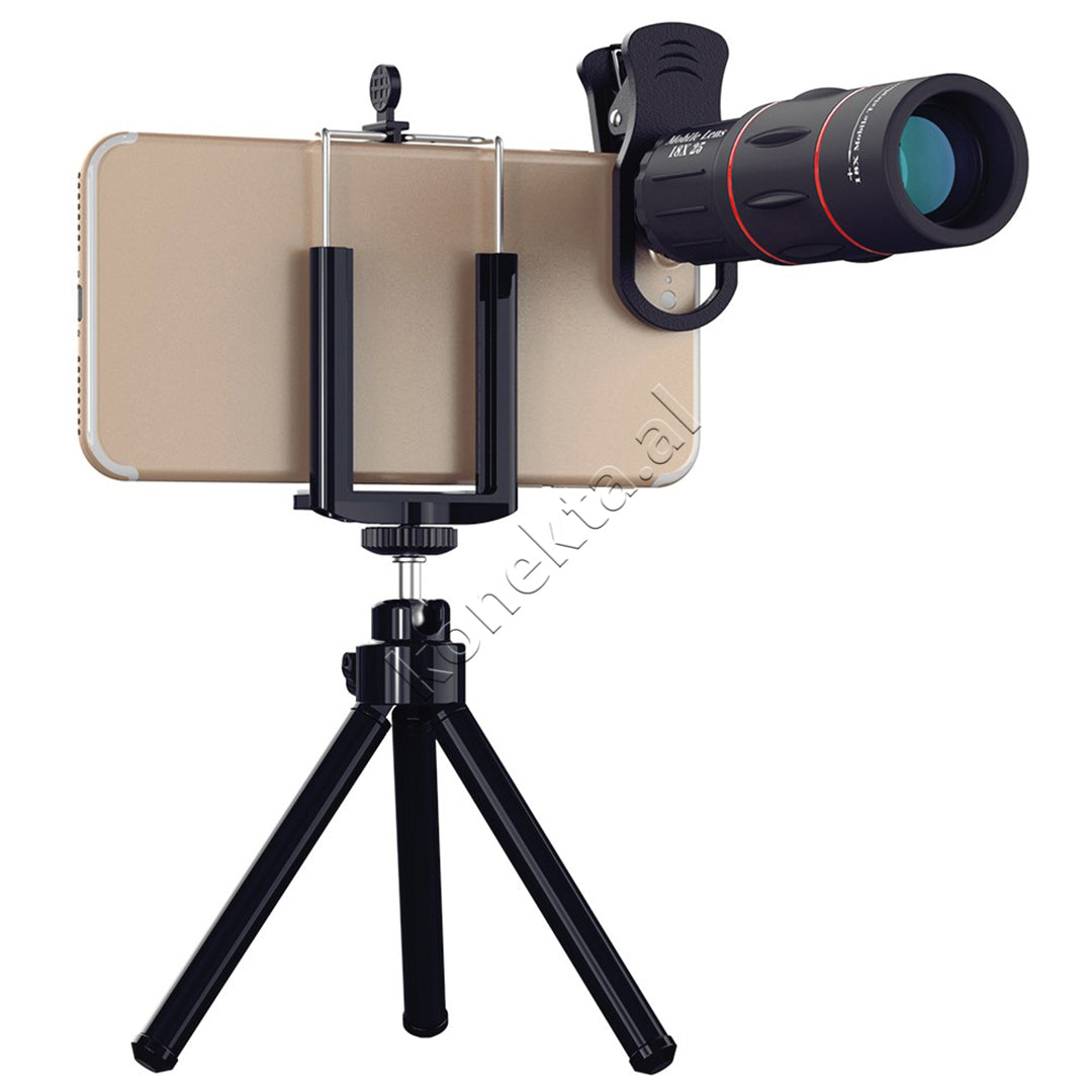 Lente Zmadhuese 18X Per Telefon Apexel Me Kapese Dhe Tripod