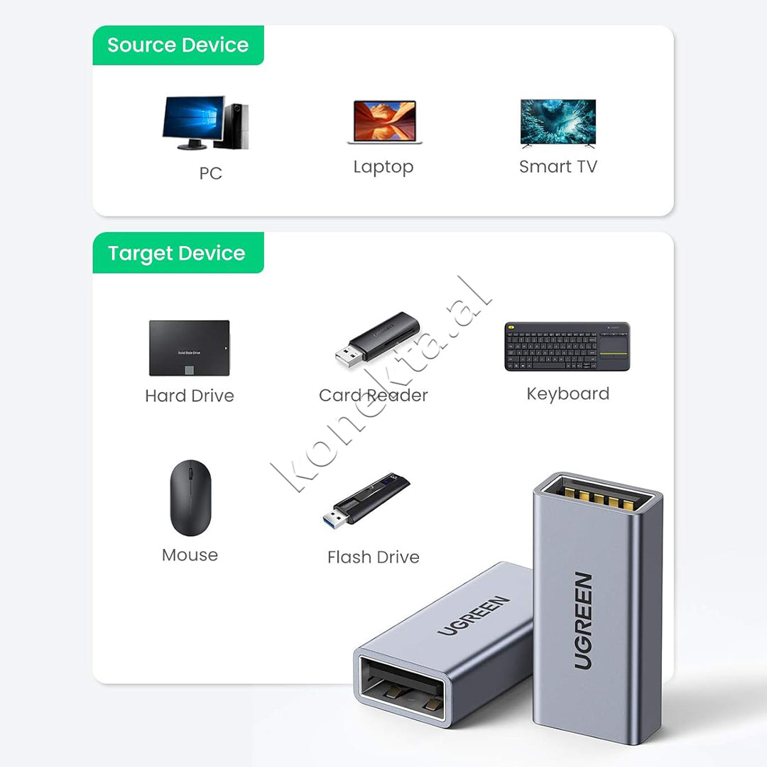 Adaptor USB 3.0 (F) Ne USB 3.0 (F) Ugreen