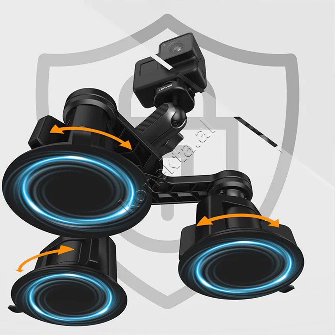 Mbajtese 360° Per Kamera Sportive Me Tre Kupa Me Vakum Per Makine Lenyes