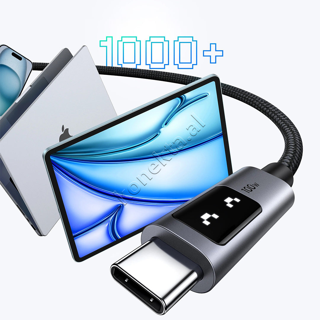 Kabell USB-C (M) Ne USB-C (M) Uno 100W 5A 1m Ugreen