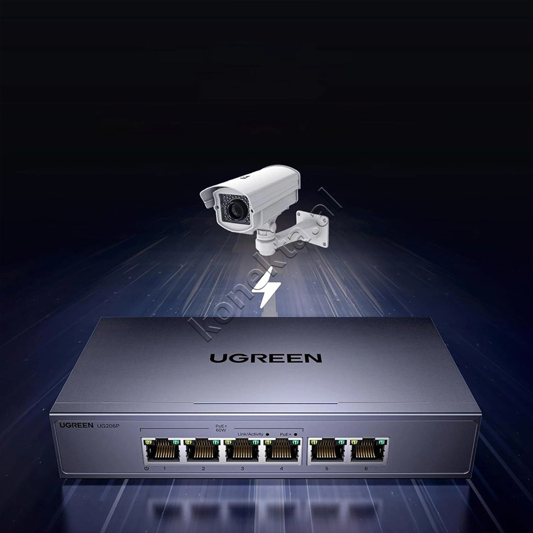Switch PoE Gigabit Ethernet Me 6 Porta LAN Ugreen