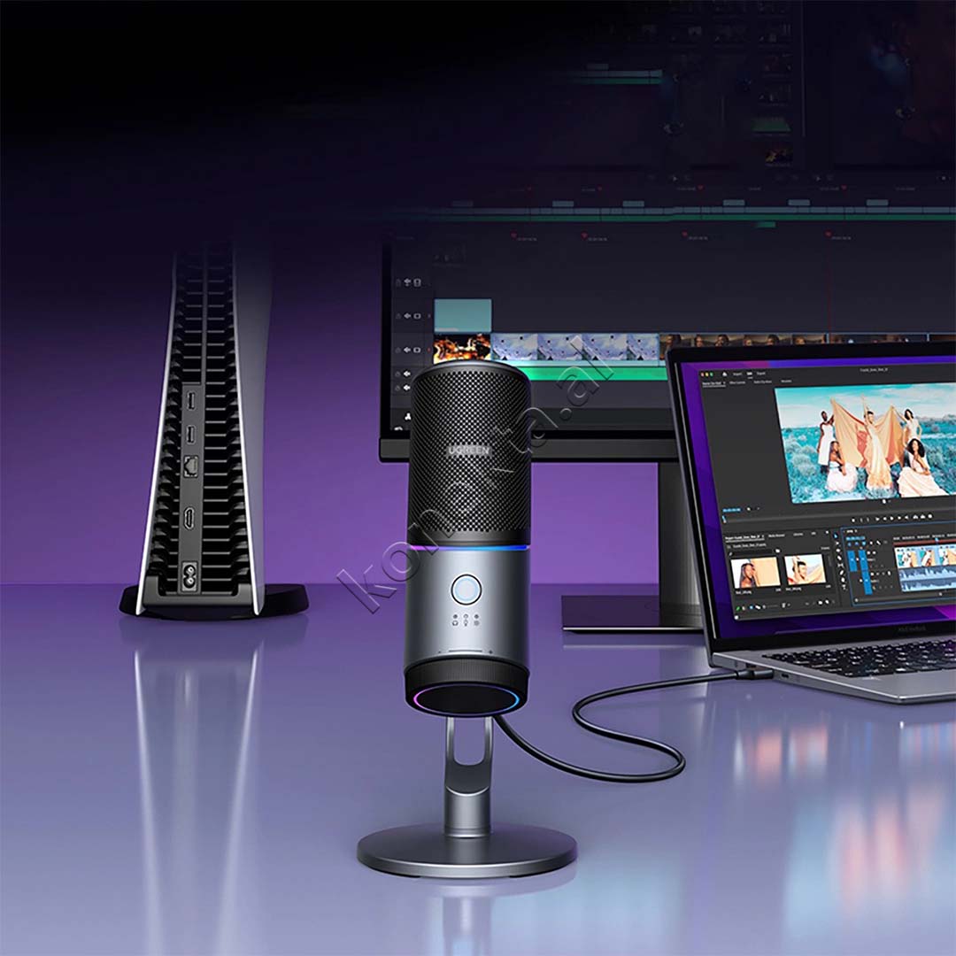 Mikrofon Profesional Me Drejtim Cardioid Dhe Drita RGB UGreen