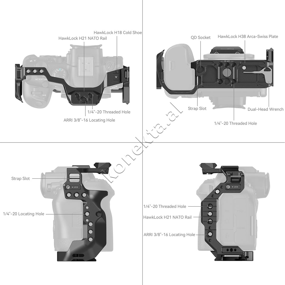 Aksesor HawkLock Quick Release Cage for Canon EOS R6 Mark II SmallRig 4159B