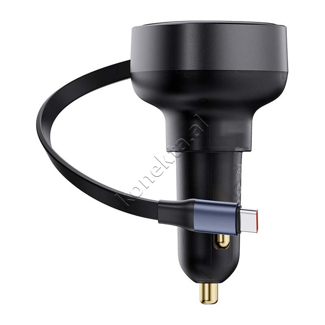 Adaptor Karikimi Per Makine 60W Me Fishe Type-C Te Terheqshme Baseus
