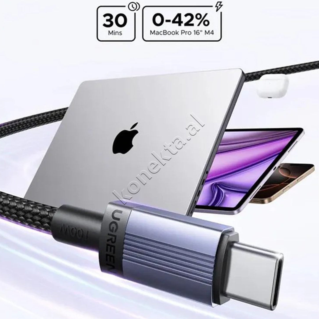 Kabell USB-C (M) Ne USB-C (M) Ugreen 100W 1m