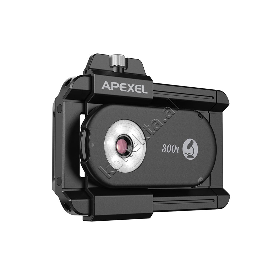 Lente Mikroskopike 300X Per Telefon Me Drite LED Apexel