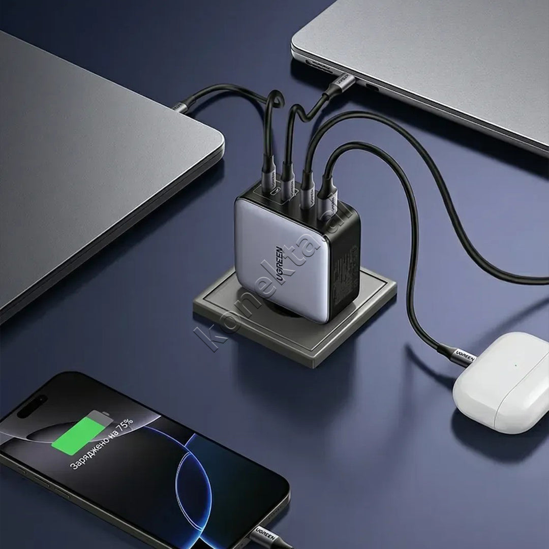 Adaptor Karikimi Nexode Pro GaN 200W Me 4 Porta Dhe PD 3.1 Ugreen