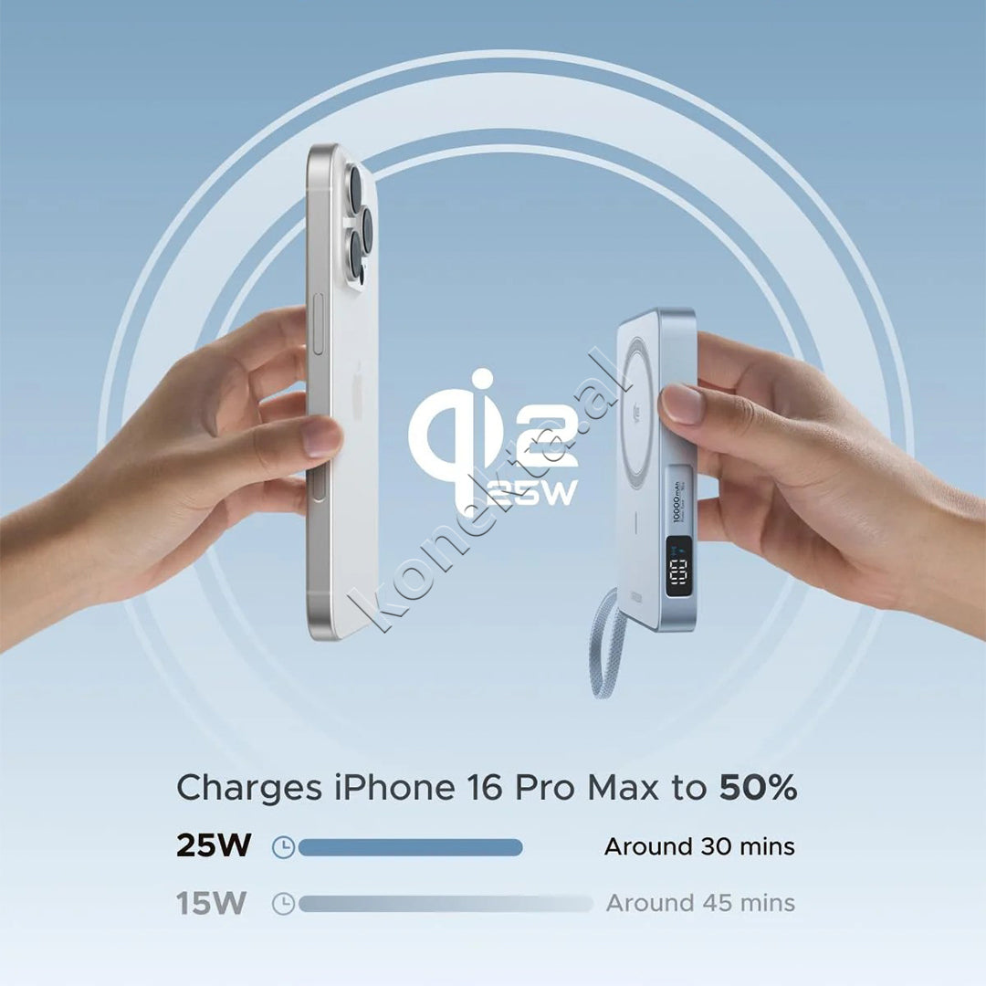 Bateri E Jashtme Magnetike Wireless Qi2 25W 10'000mAh Ugreen