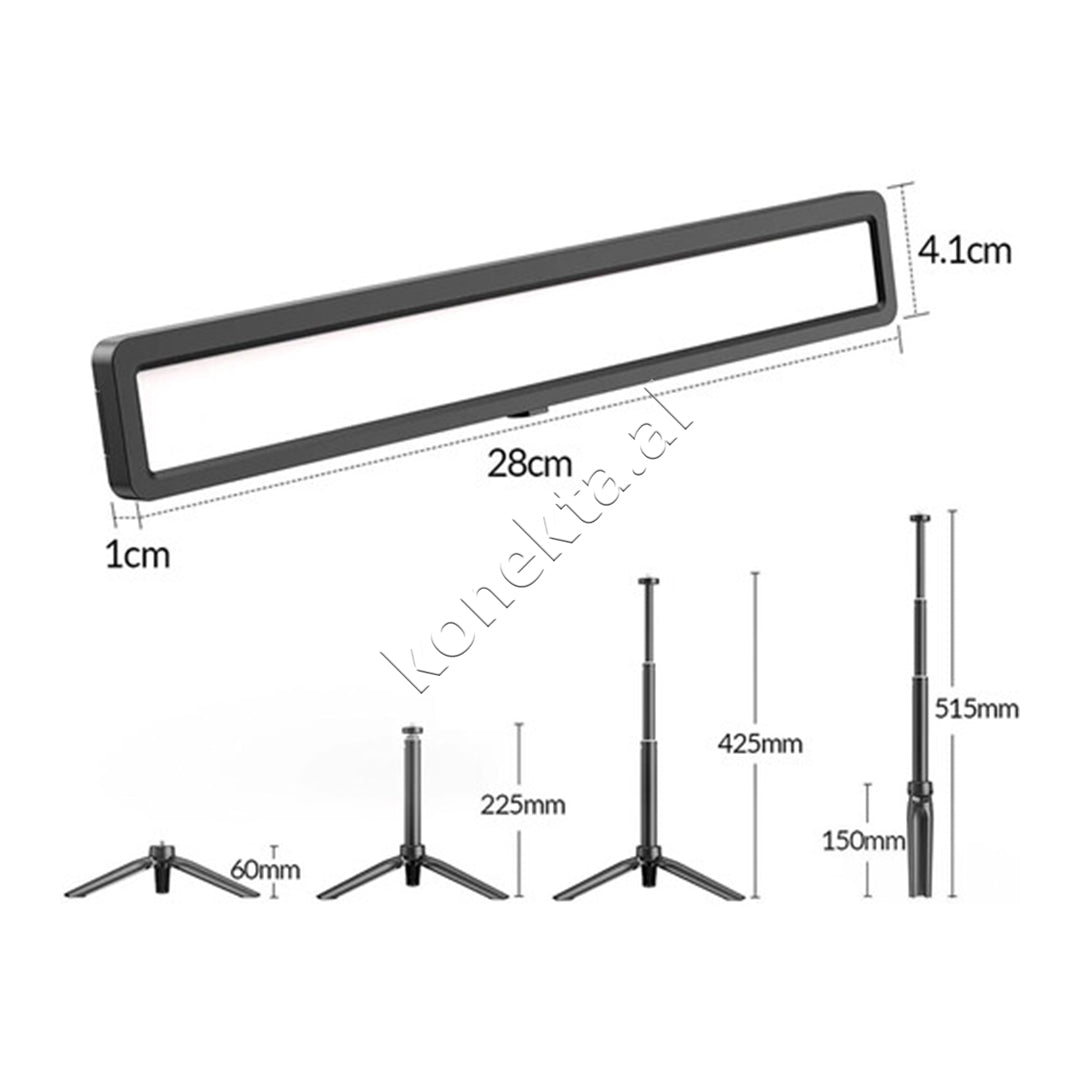 Panel Ndriçimi LED Me Tripod Dhe Kabell USB Apexel