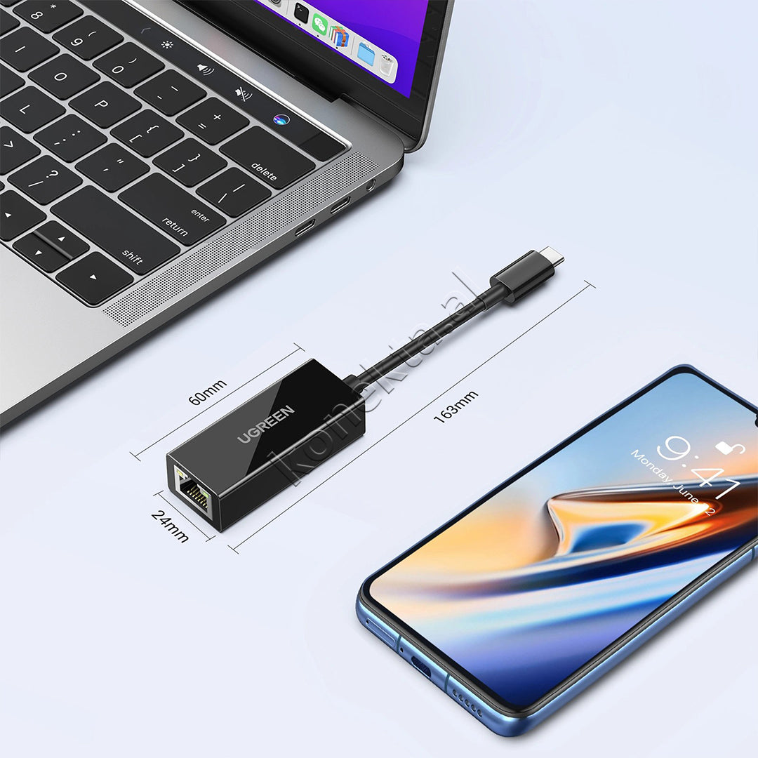 Adaptor Interneti Ugreen Nga USB-C Ne Porte Ethernet RJ45