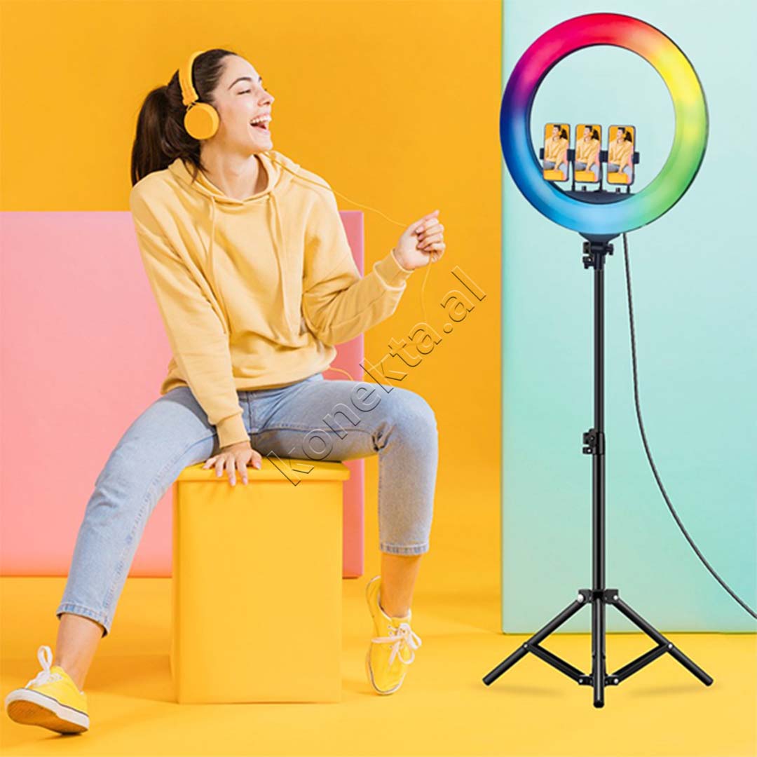 Drite Rrethore Profesionale Ring Light RGB Plokama 45cm