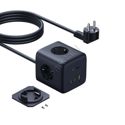 Multiprize 3 Vendeshe Me Porta 1xUSB-A Dhe 2xUSB-C Baseus
