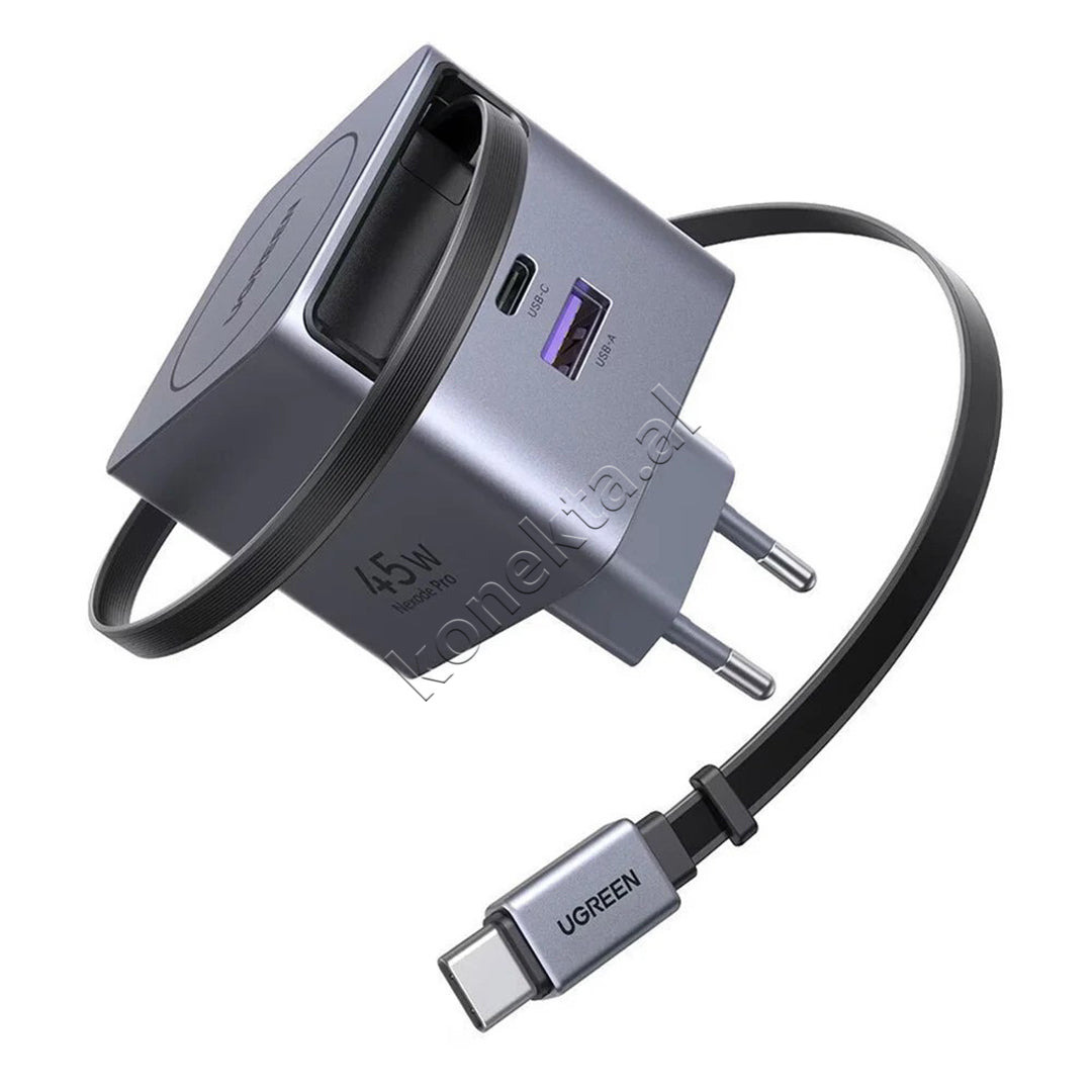 Karikues Universal Ugreen Nexode Pro 45W Me Kabllo Te Integruar