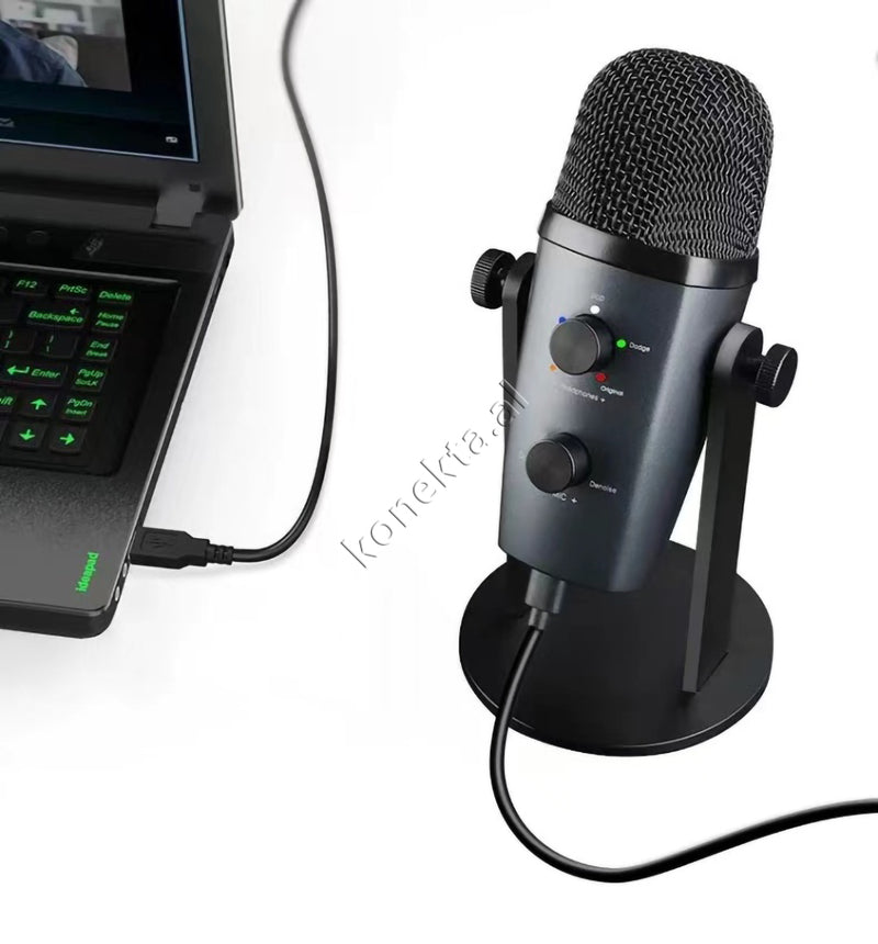 Mikrofon Profesional Cardioid Me Reduktin Inteligjent të Zhurmave Për Regjistrim të Pastër të Zërit në Telefon/Tablet/ Laptop/Kompjuter