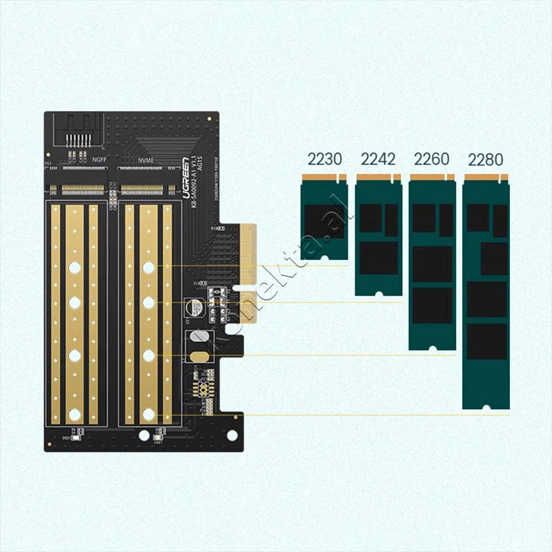 Kartë Zgjeruese UGREEN PCIe 3.0 x4 në SSD M.2 M-Key / B-Key