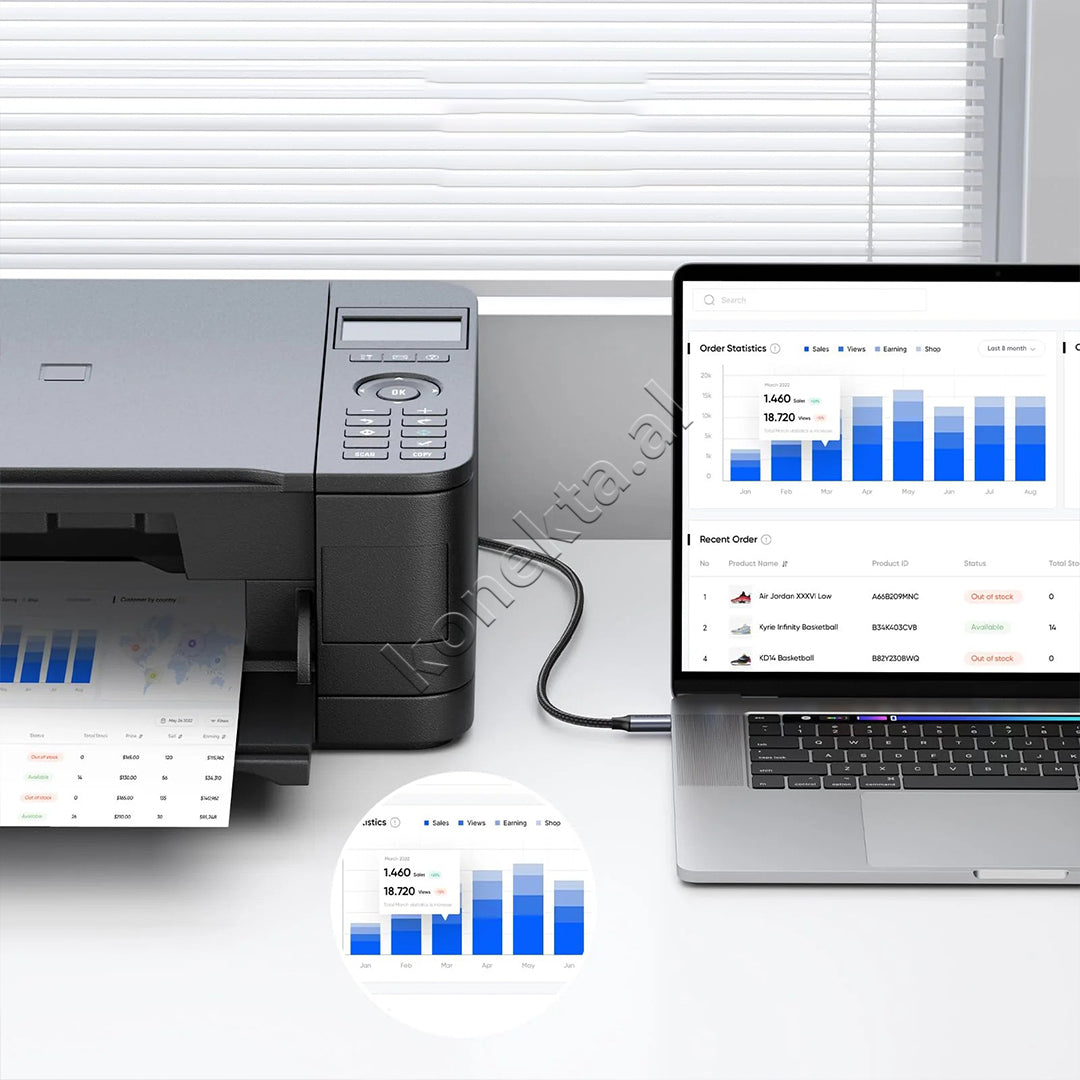 Kabell Printimi USB-C Ne USB-B UGreen 1m