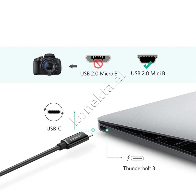 Kabell USB-C (M) Ne Mini USB (M) Ugreen 1m