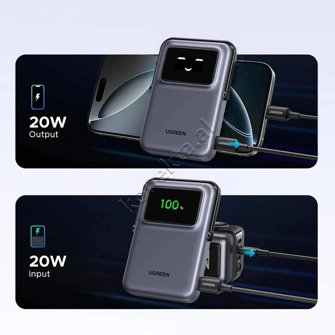 Bateri E Jashtme Me Karikim Wireless Qi2 20W 10'000mAh Ugreen