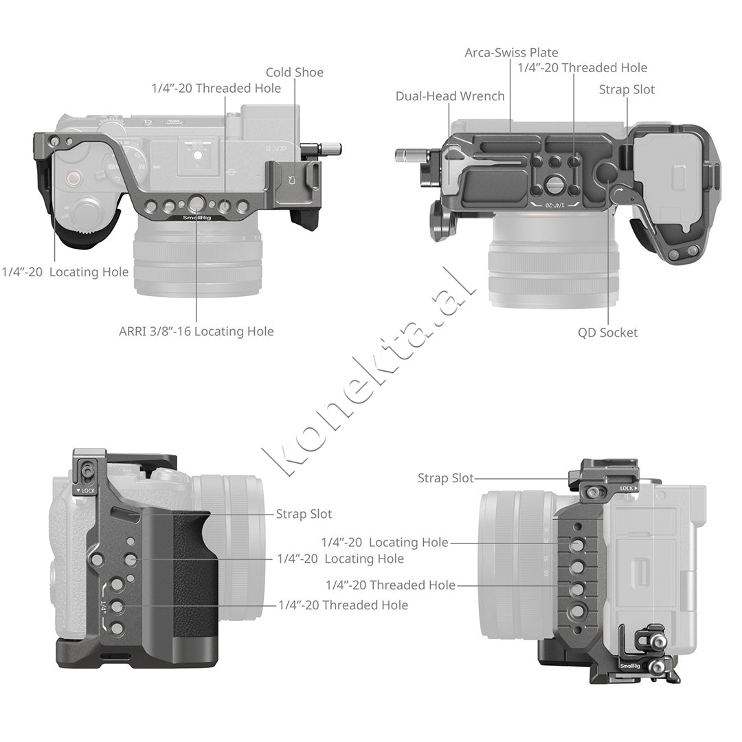 HawkLock Quick Release Cage Kit With Silicone Handle For Sony Alpha 7C II / 7CR SmallRig 5198