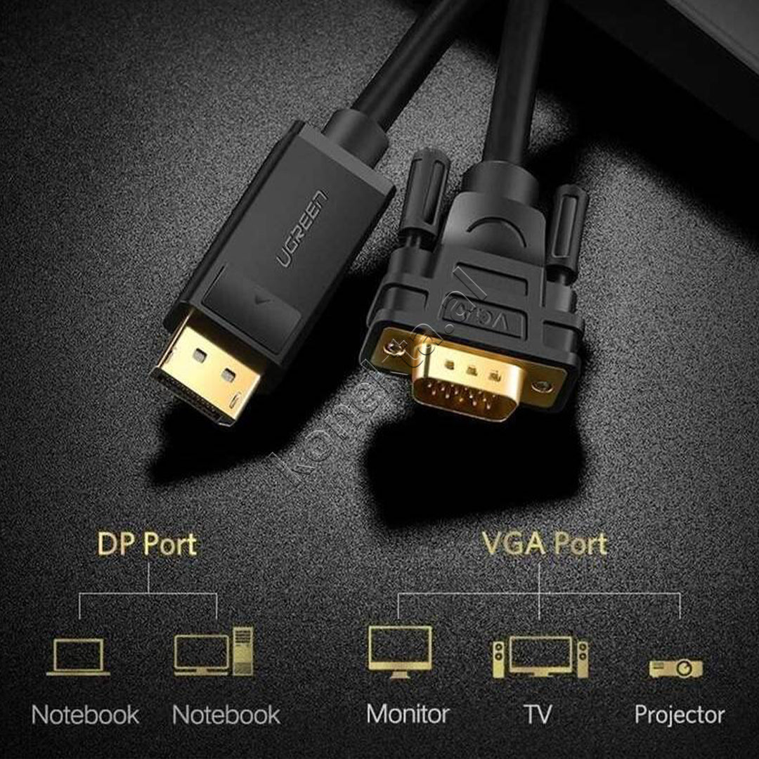 Kabell DisplayPort Ne VGA Full HD 1080p 1.5m Ugreen