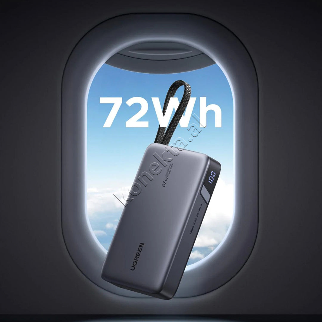 Bateri E Jashtme Me Fishe Te Terheqshme Type-C 67W 20'000mAh Ugreen
