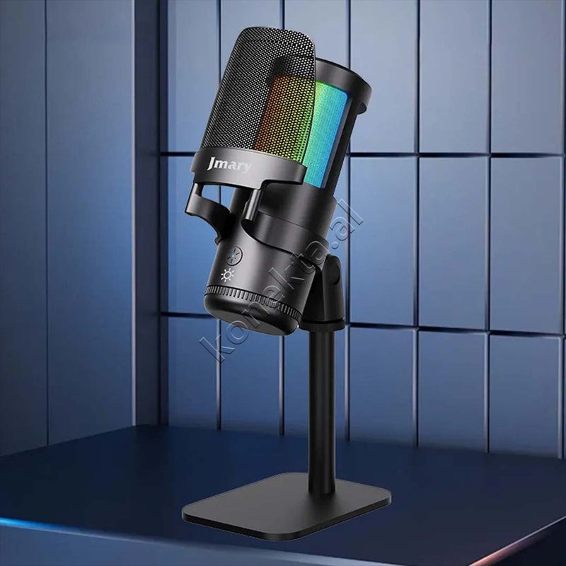 Mikrofon Profesional Me Rrotullim 360° Dhe Drita RGB Jmary