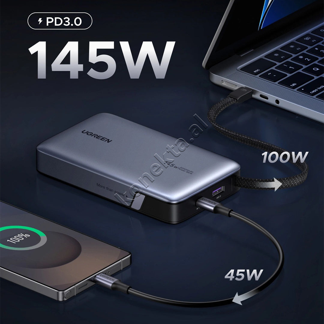 Bateri E Jashtme Me Fishe Te Terheqshme Type-C 145W 20'000mAh Ugreen