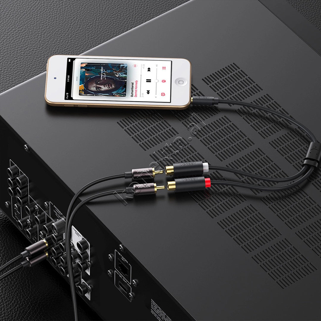 Kabell Audio 3.5mm (M) Ne 2RCA (F) 25cm Ugreen