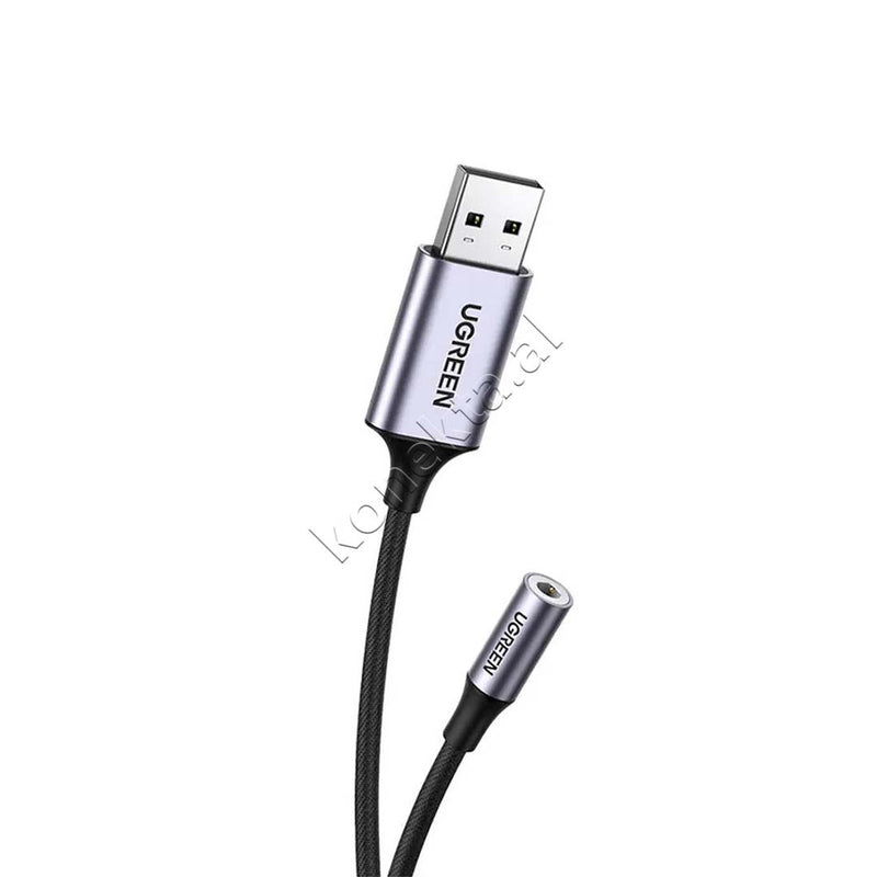 Adaptor Kabell USB-A 2.0 ne 3.5mm Audio Ugreen 25cm