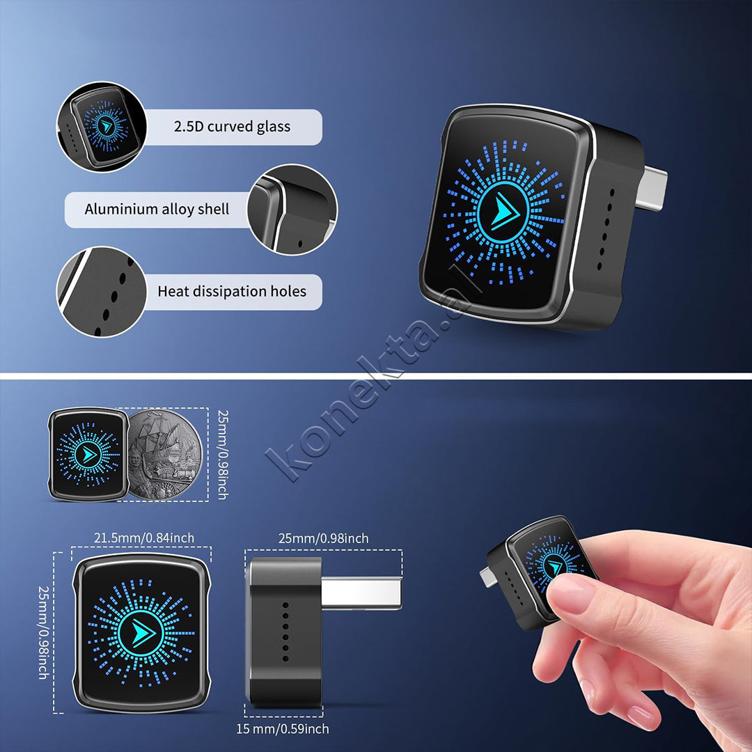 Adaptor Wireless 2 Ne 1 Per Apple CarPlay Dhe Android Auto