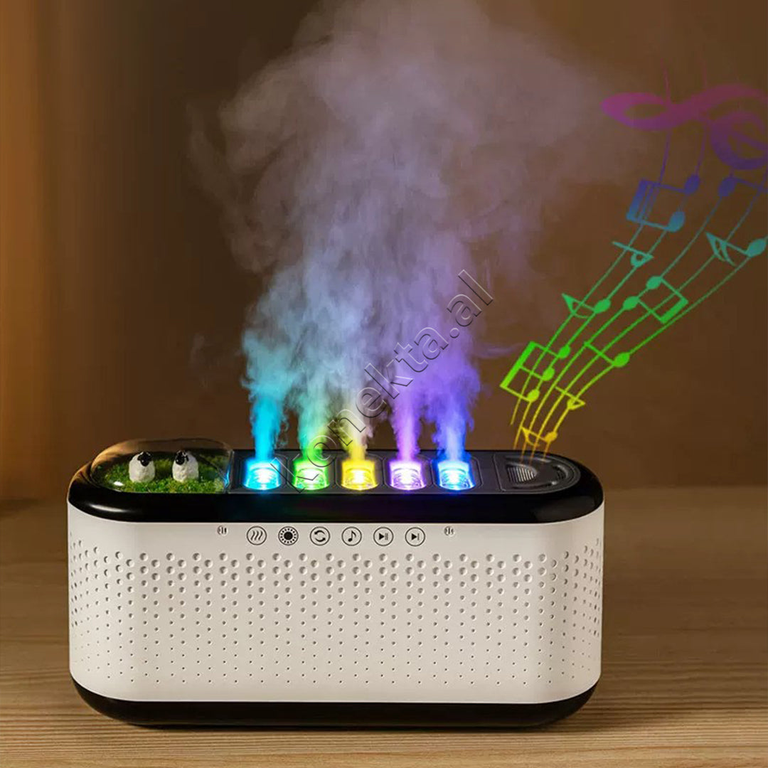Aromatizues Me Altoparlant Bluetooth Dhe Drite Led 600ml