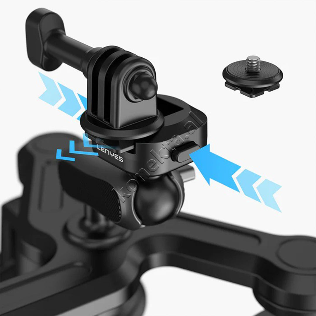 Mbajtese 360° Per Kamera Sportive Me Tre Kupa Me Vakum Per Makine Lenyes