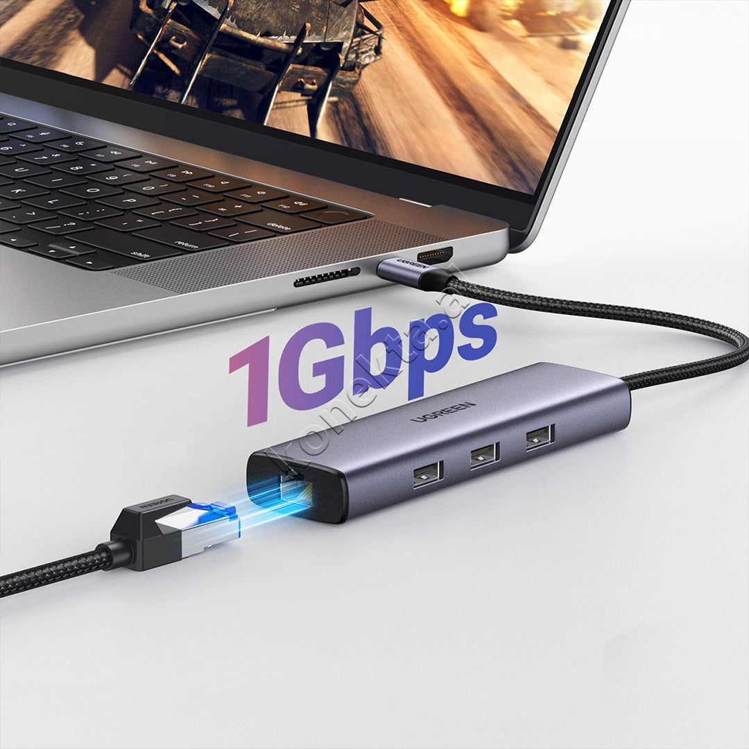 Hub 6 Ne 1 UGreen Me Porta 3xUSB-A + 1xUSB-C + 1xHDMI + 1xRJ45