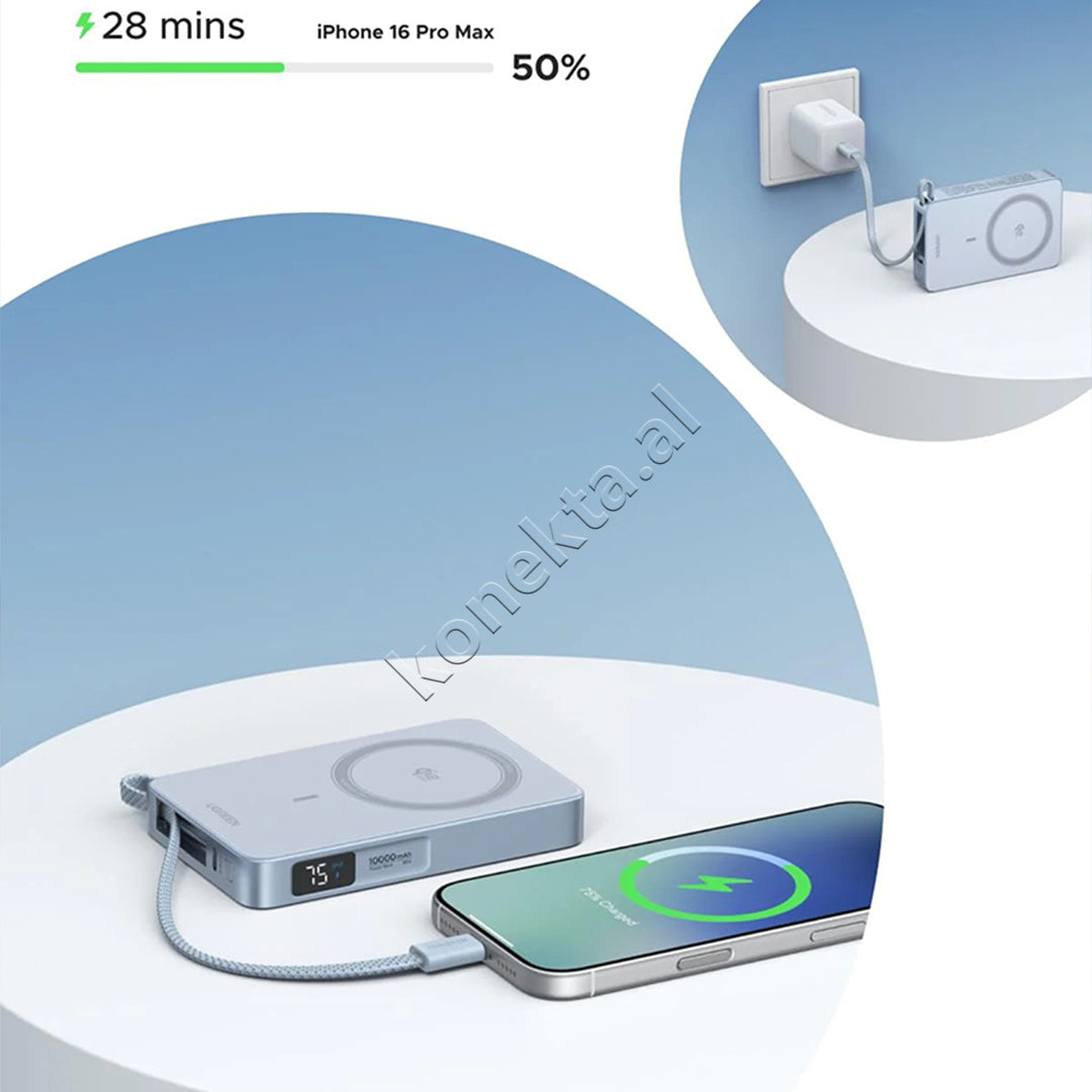 Bateri E Jashtme Magnetike Wireless Qi2 25W 10'000mAh Ugreen