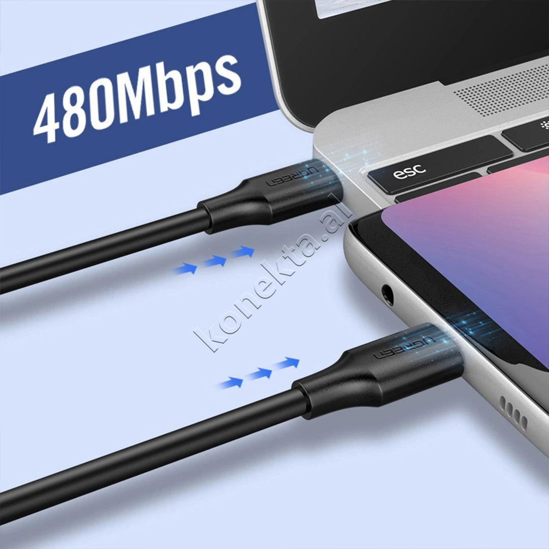 Kabell USB-C (M) Ne USB-C (M) 3A 480Mb/s 3m Ugreen
