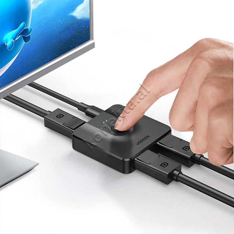 Splitter 2xDisplay Port Ne 1xDisplay Port 4K / 1080p Switch Ugreen