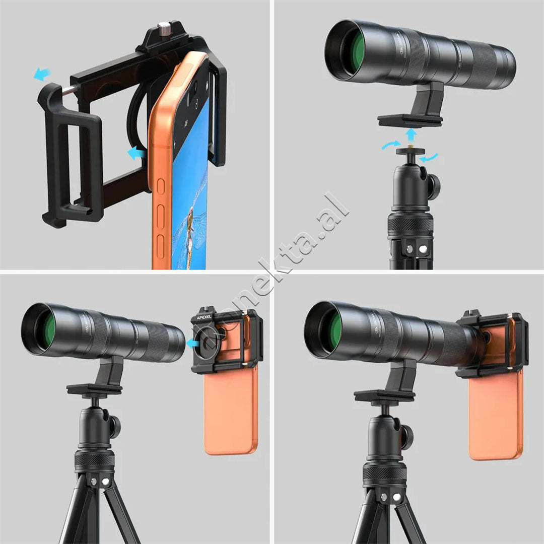 Set Lente Zmadhuese 20-60X Per Smartphone Me Tripod Apexel