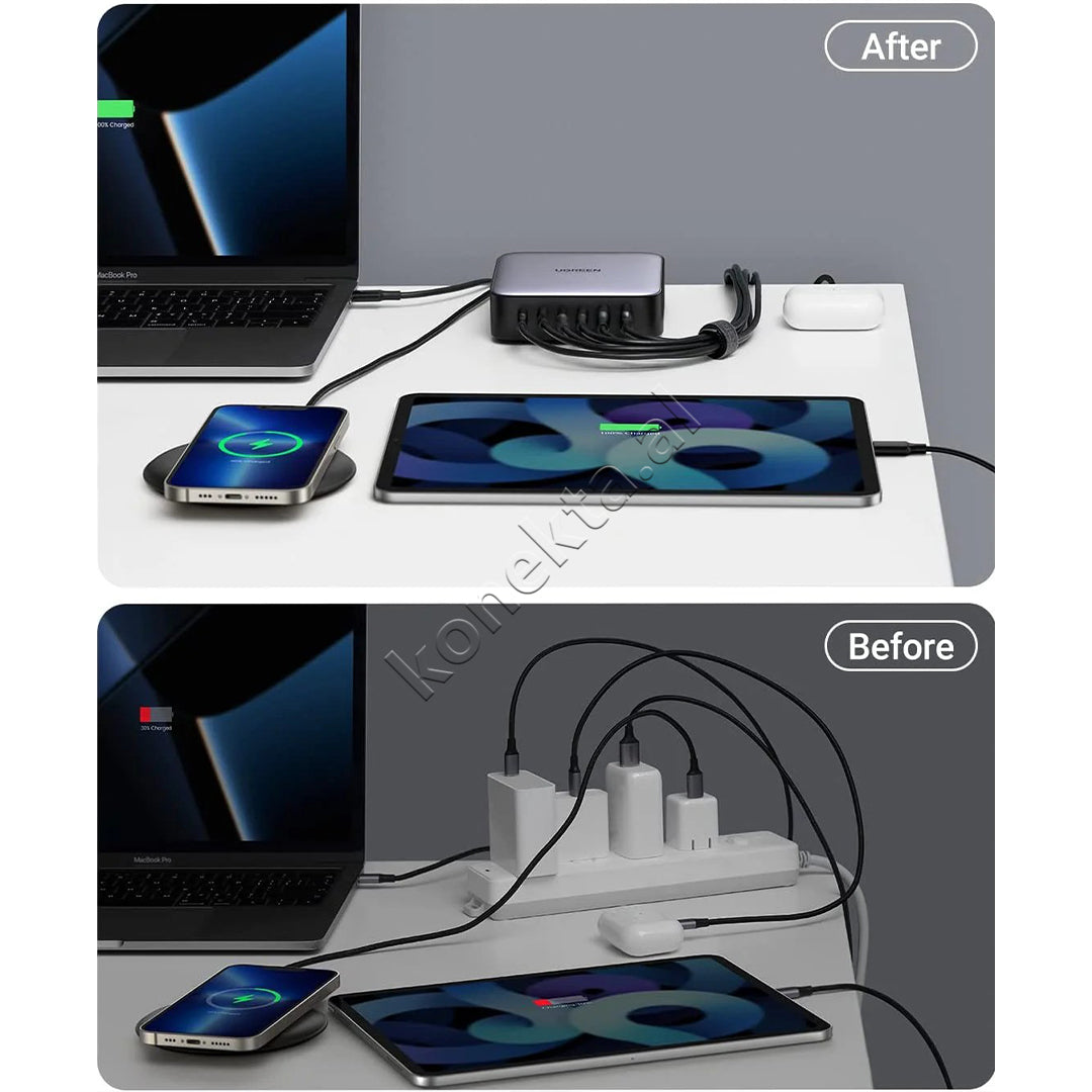Karikues Desktop Nexode 200W USB-C GaN Me 6 Porta Ugreen