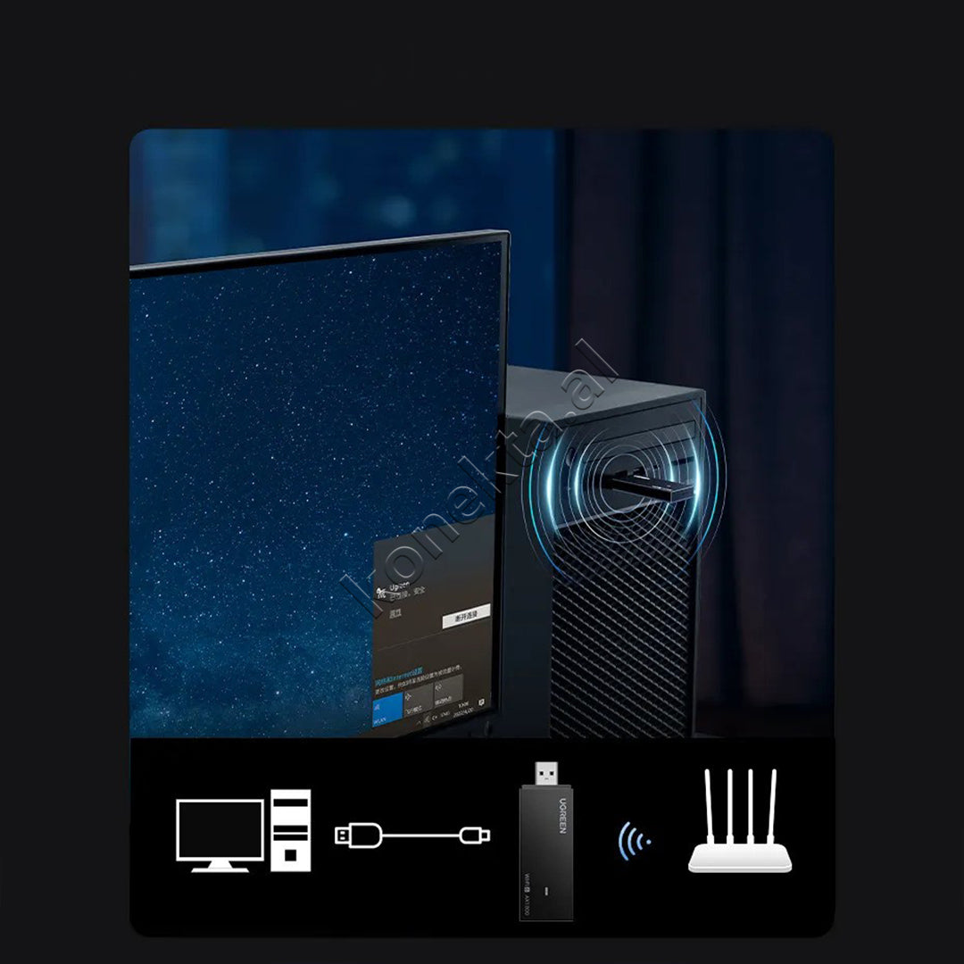 Adaptor Wi-Fi 6 Dual Band AX1800 Ugreen