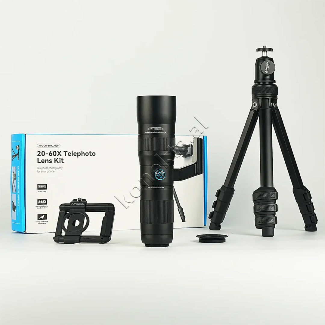 Set Lente Zmadhuese 20-60X Per Smartphone Me Tripod Apexel
