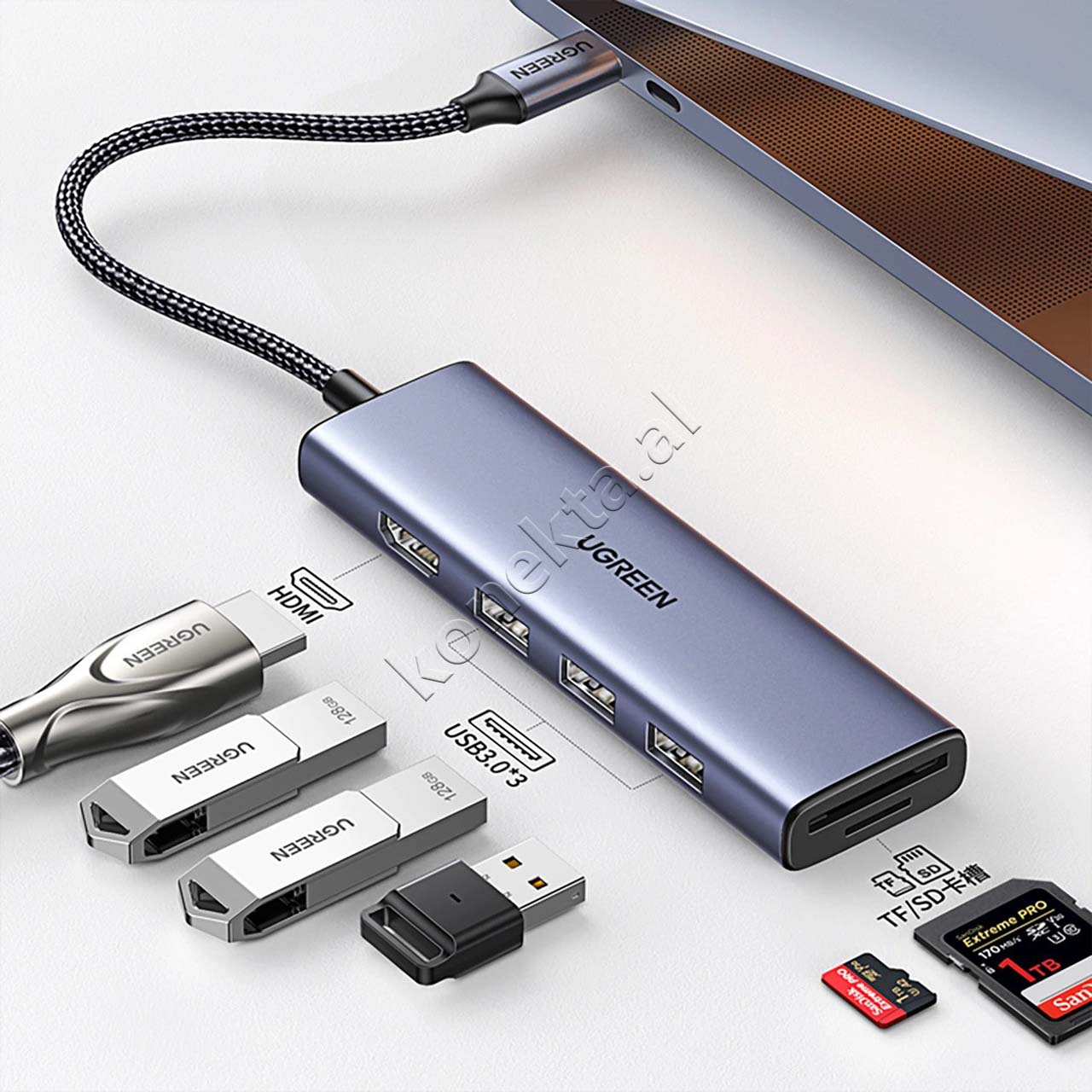 Adaptor HUB UGreen Me Shumë Porta 6 në 1