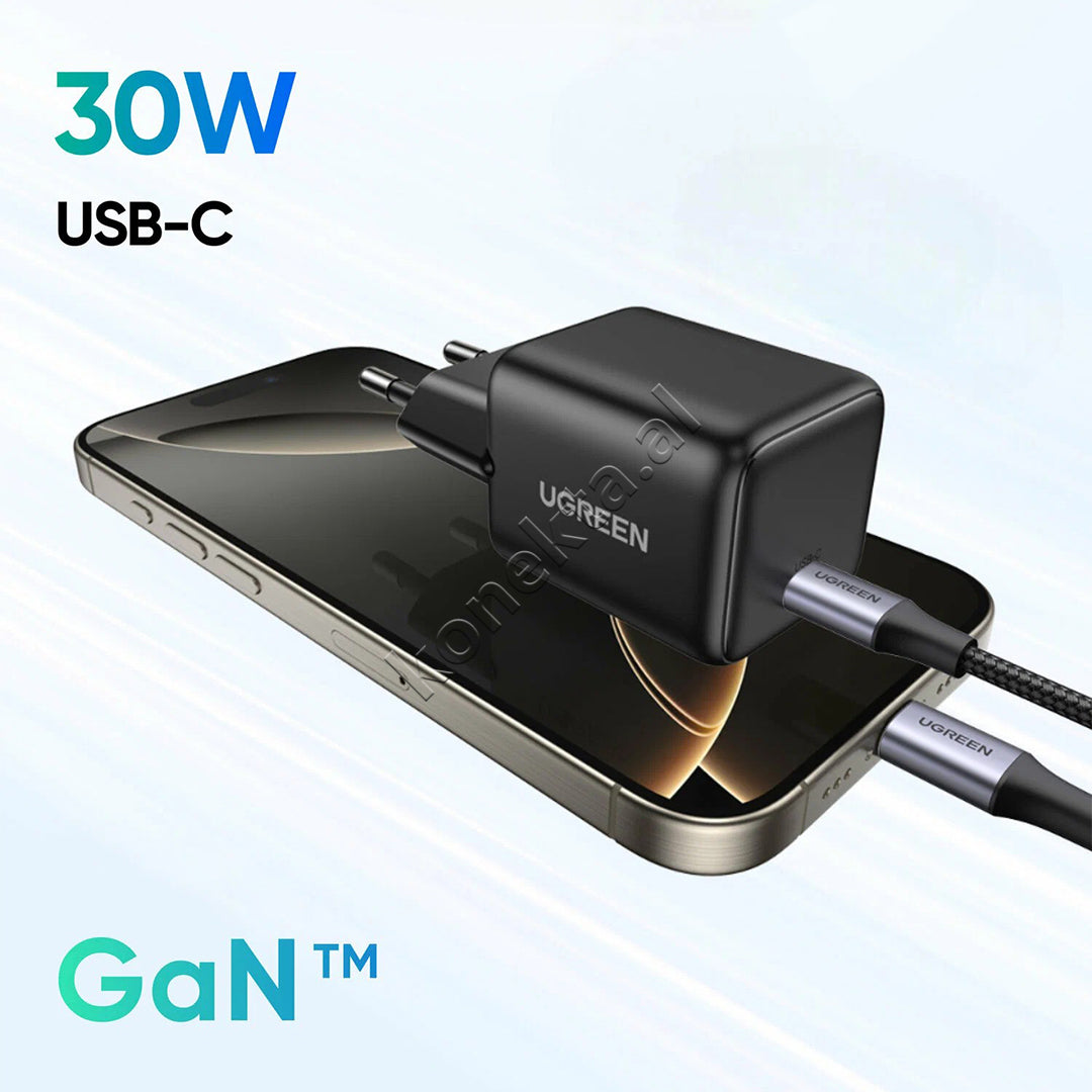 Adaptor Karikimi Celulari 30W GaN Me Porte Type-C Ugreen