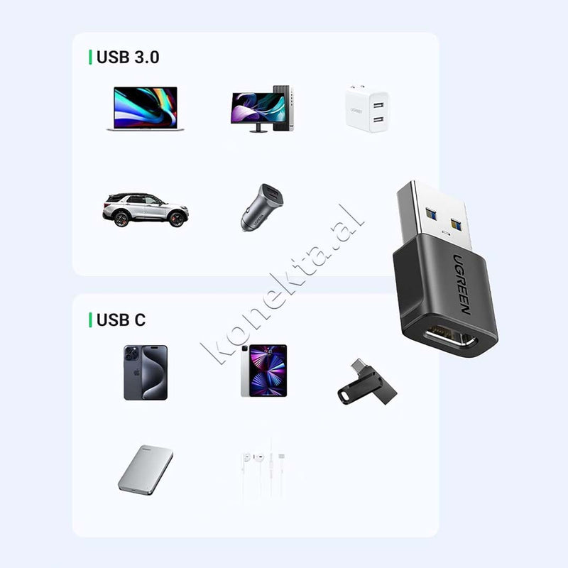 Set Adaptoresh USB-A (M) NE USB-C (F) UGreen