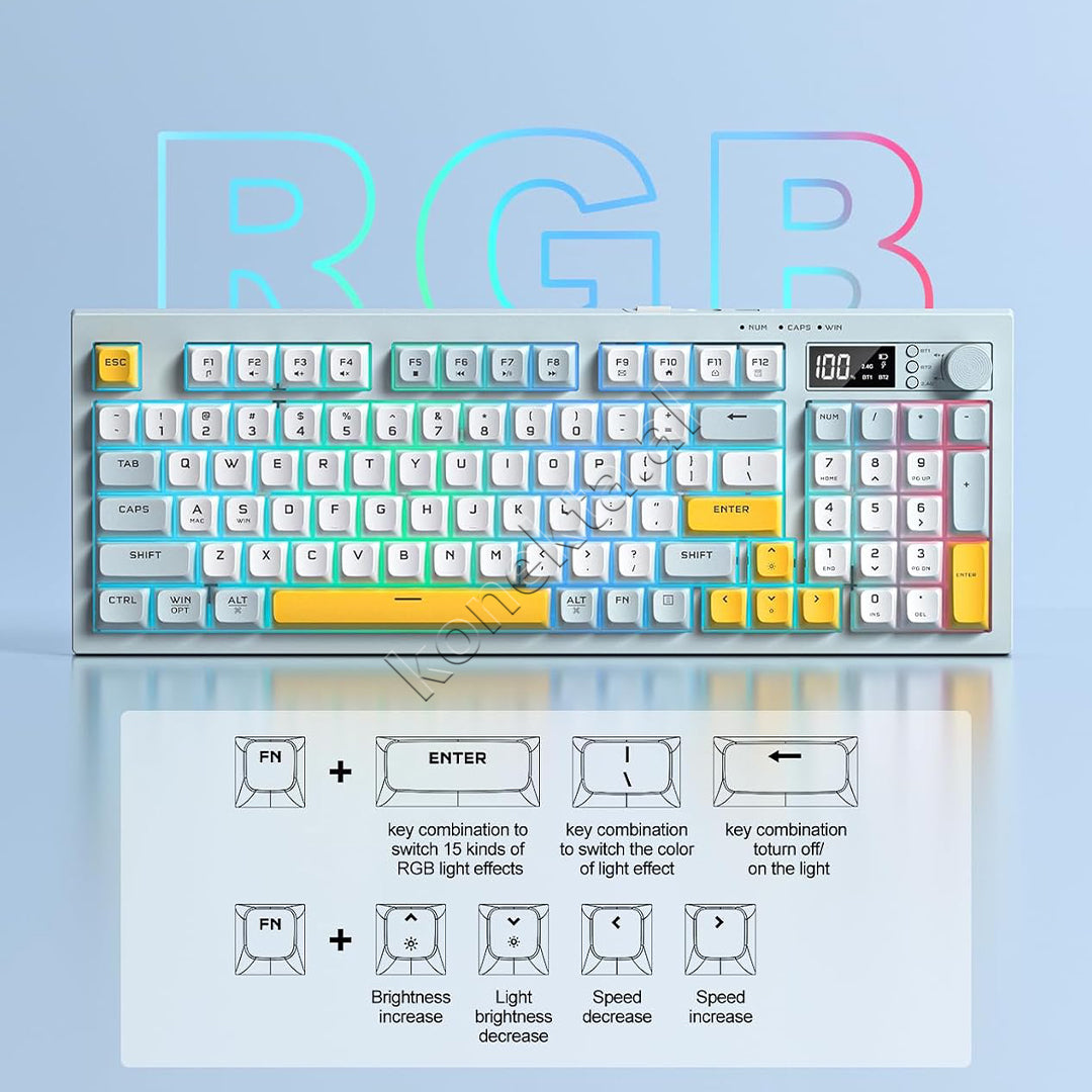Tastiere Gaming Tri-Mode RGB Me Ekran LCD Onikuma