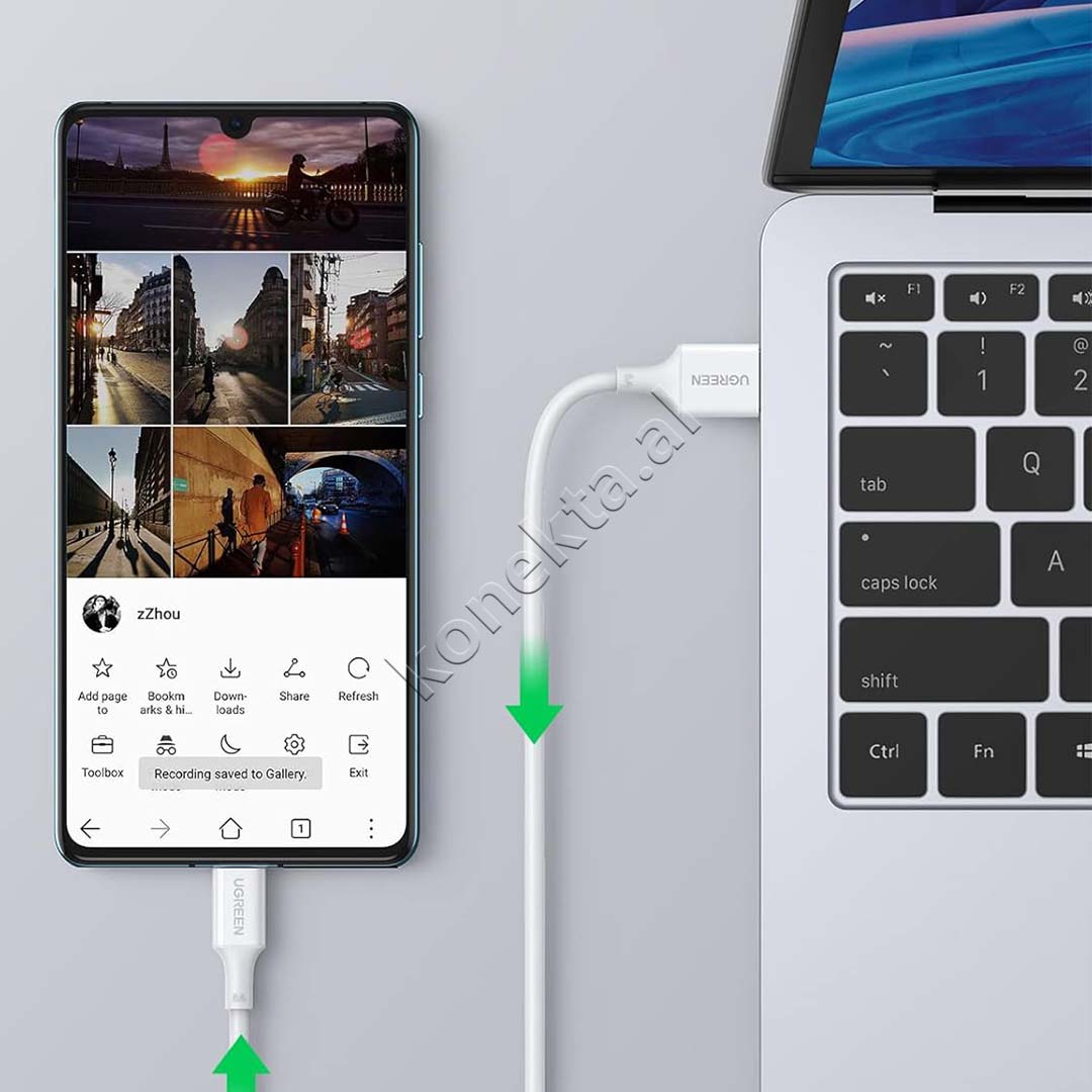 Kabell USB-A Ne USB-C Ugreen 1m