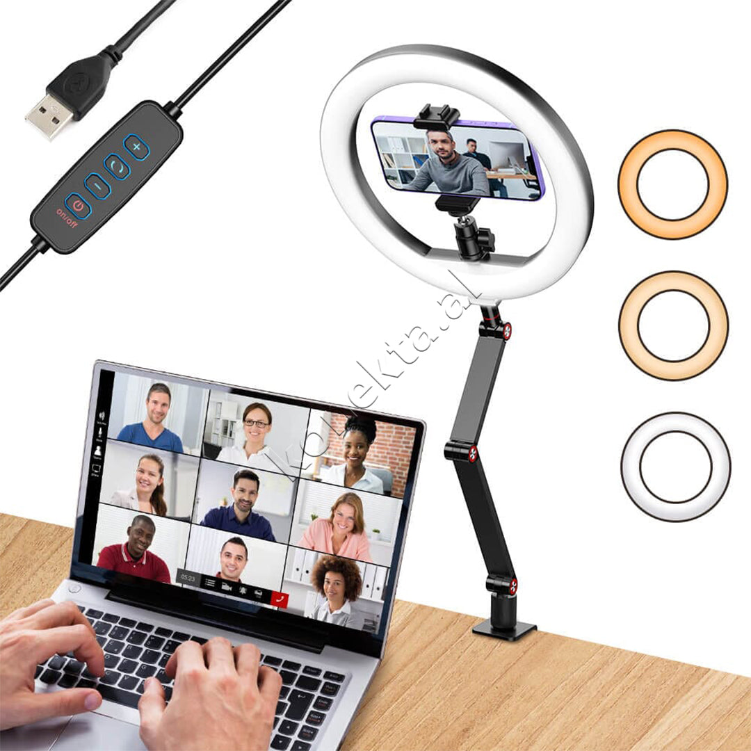 Ring Light Profesional 10" Me Mbajtese Per Smartphone Apexel