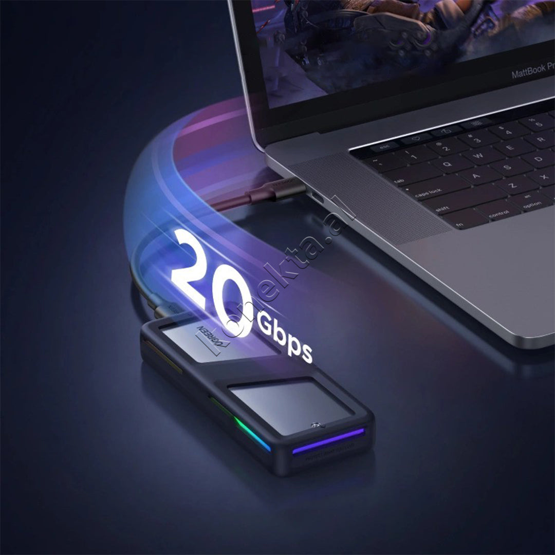 Mbajtese Per SSD M.2 NVMe/SATA Me Porte USB-C 20Gbps Ugreen