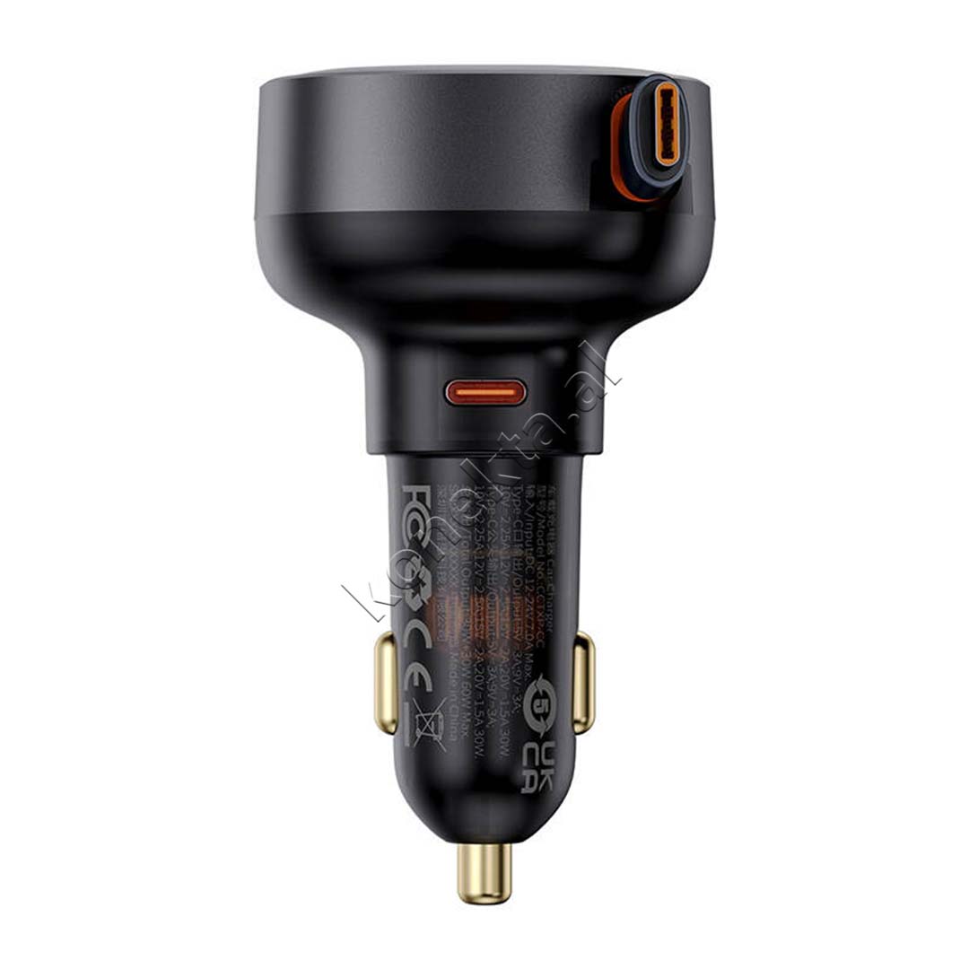 Adaptor Karikimi Per Makine 60W Me Fishe Type-C Te Terheqshme Baseus